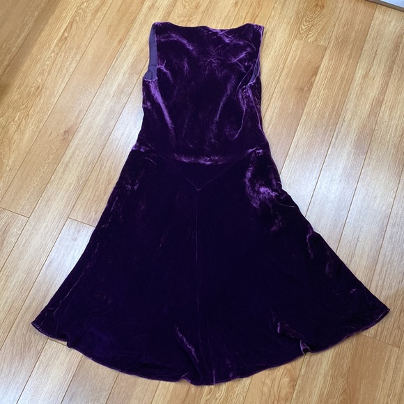 **NWOT ** Ralph Lauren Deep Purple Silk Velvet Wrap Look Brooch Buckle Dress 8 - Picture 15 of 15